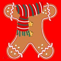 Gingerbread Man Adult Cookie Costume Santa Hat thumb 1