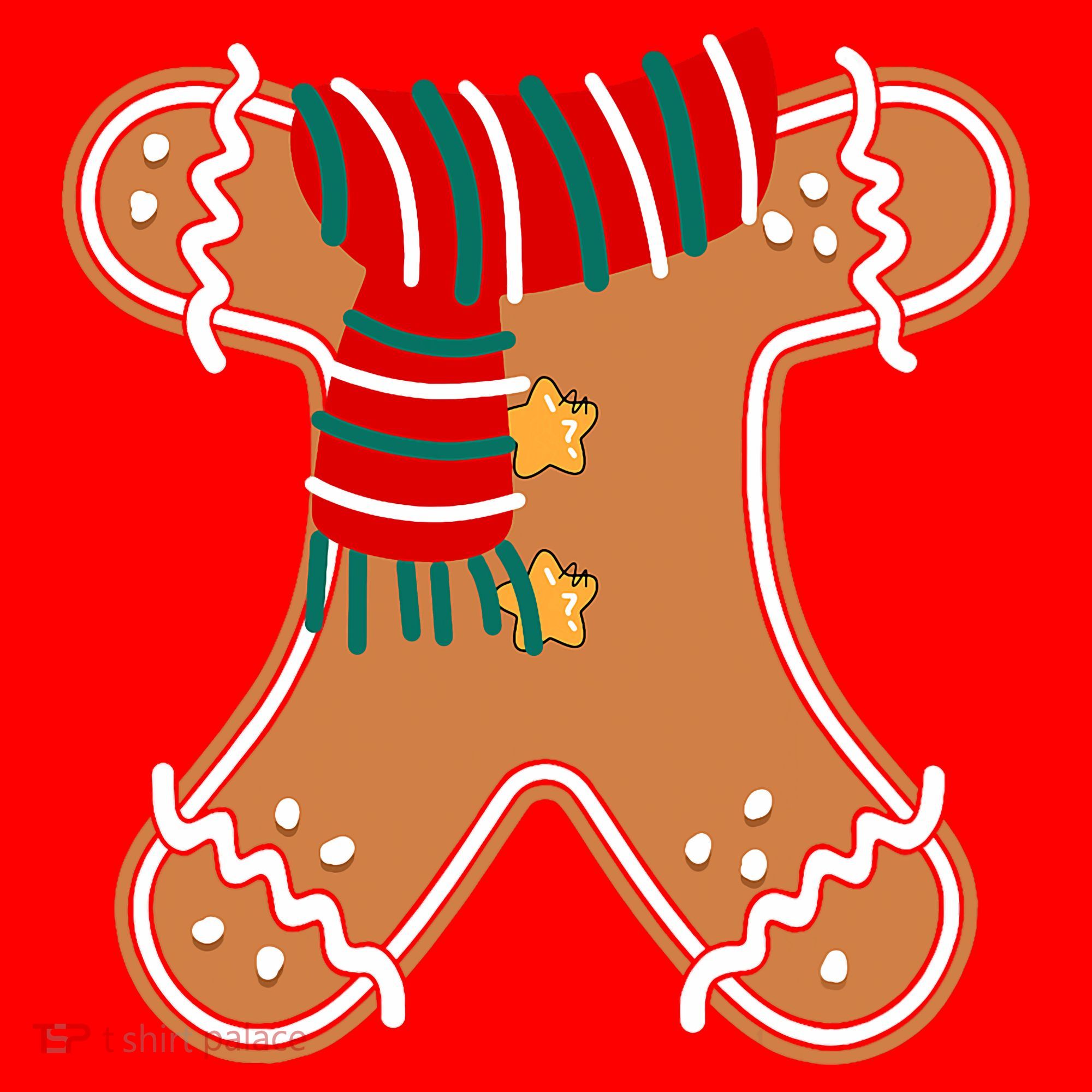 Gingerbread Man Adult Cookie Costume Santa Hat