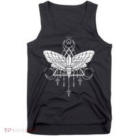 Goth Moth And Crescent Moon Creepy Tank Top thumb 0