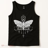 Goth Moth And Crescent Moon Creepy Tank Top thumb 2
