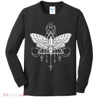 Goth Moth And Crescent Moon Creepy Kids Long Sleeve Shirt thumb 0