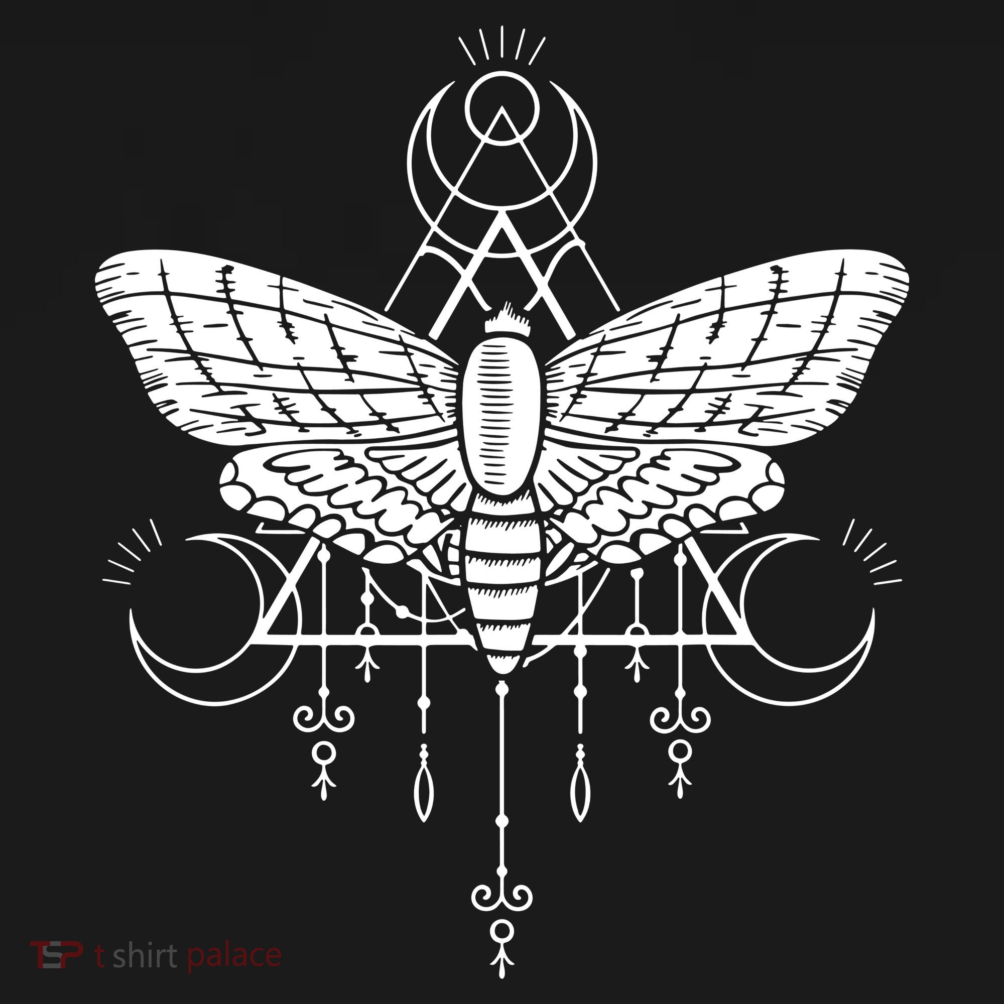 Goth Moth And Crescent Moon Creepy Kids Long Sleeve Shirt