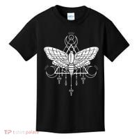 Goth Moth And Crescent Moon Creepy Kids T-Shirt thumb 0
