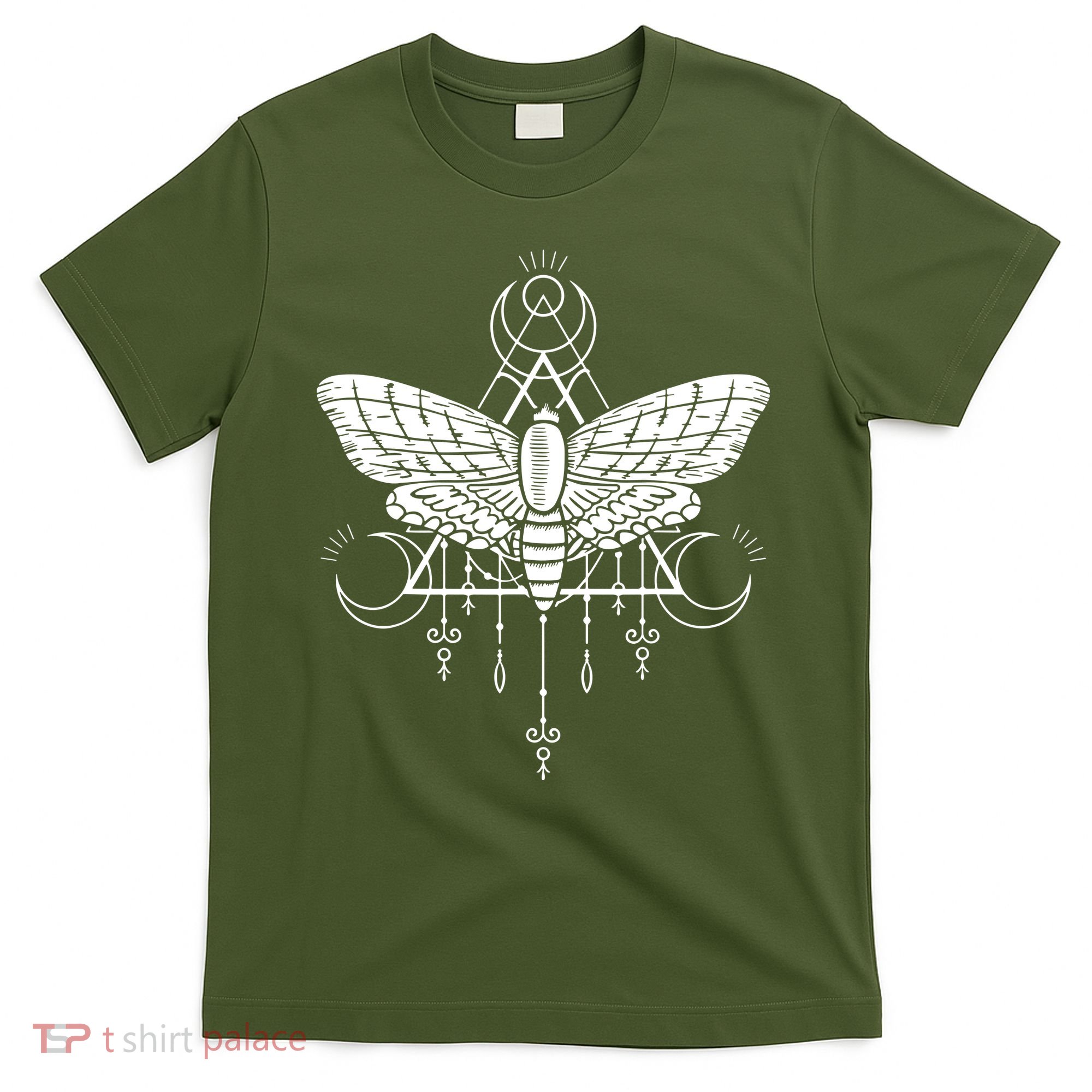 Goth Moth And Crescent Moon Creepy T-Shirt