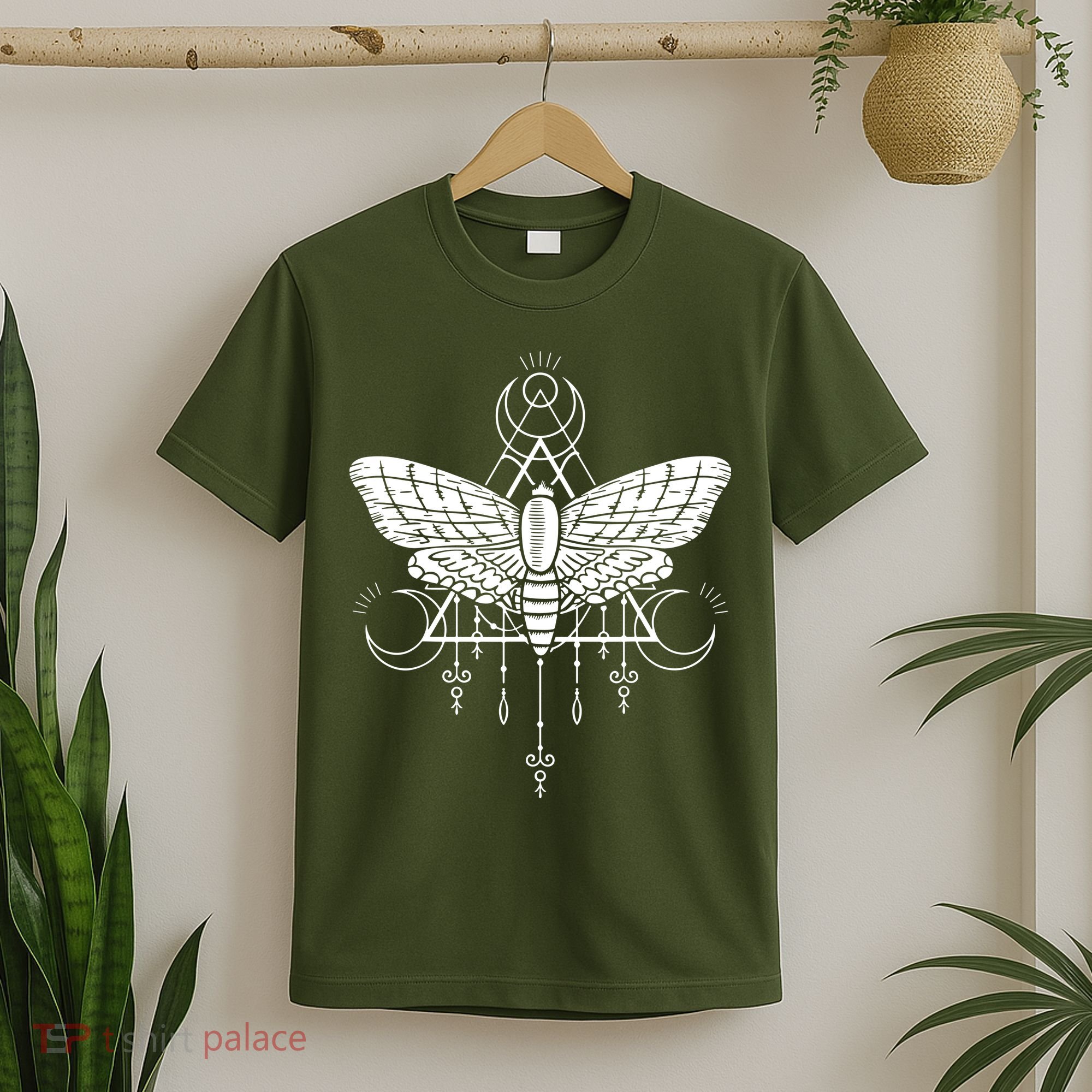 Goth Moth And Crescent Moon Creepy T-Shirt