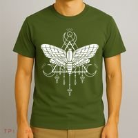 Goth Moth And Crescent Moon Creepy T-Shirt thumb 3