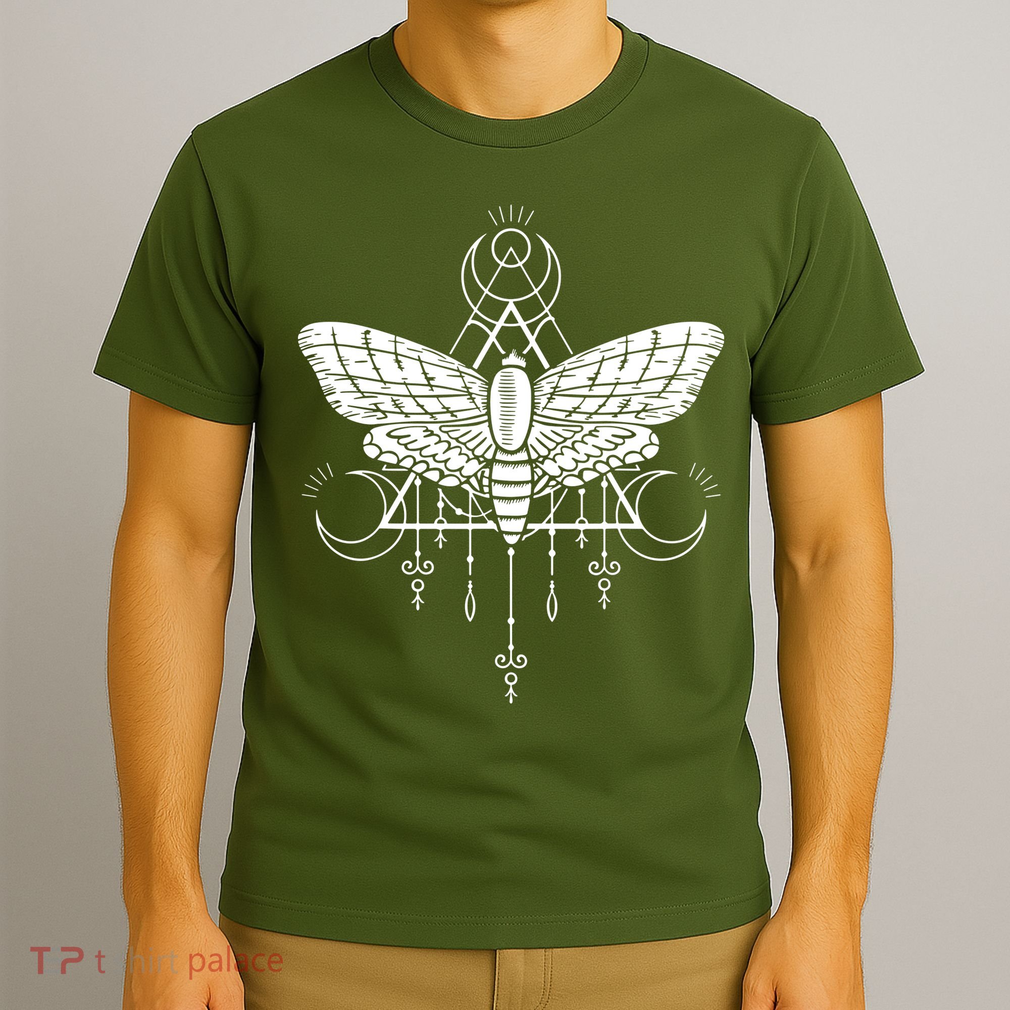 Goth Moth And Crescent Moon Creepy T-Shirt