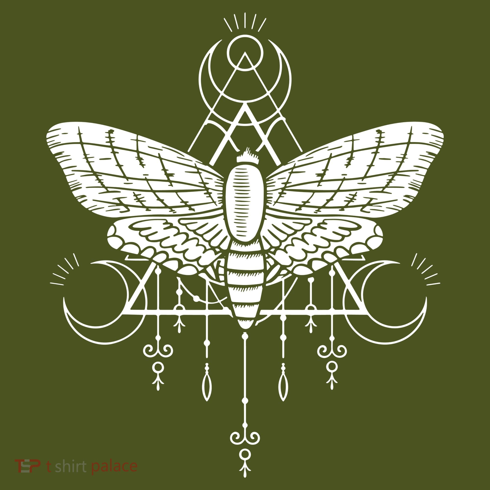 Goth Moth And Crescent Moon Creepy T-Shirt