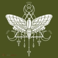 Goth Moth And Crescent Moon Creepy Kids Hoodie thumb 2