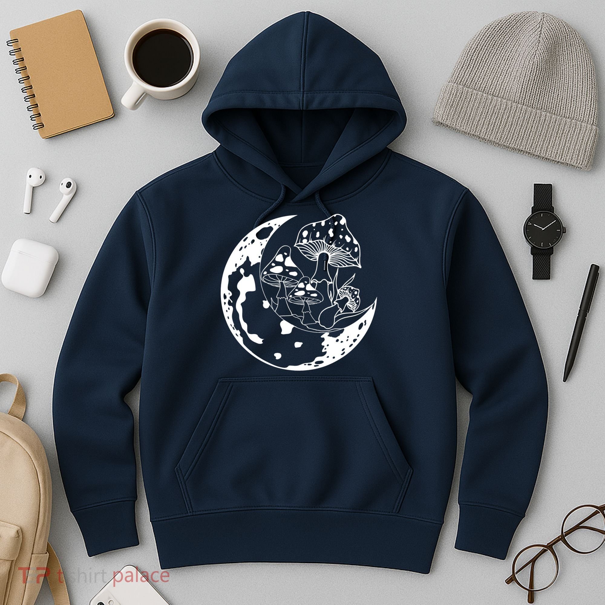 Goblincore Moon Aesthetic Dark Academia Mushroom Hoodie