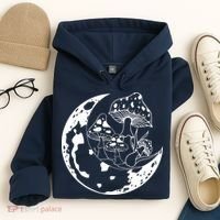 Goblincore Moon Aesthetic Dark Academia Mushroom Hoodie thumb 4