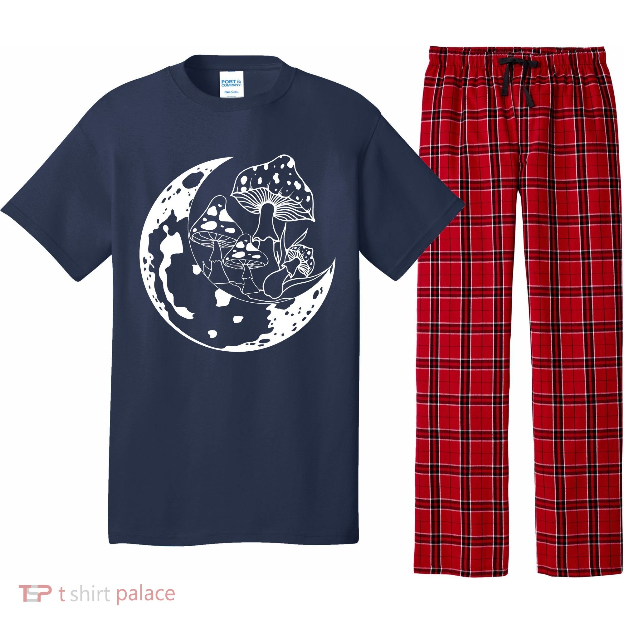 Goblincore Moon Aesthetic Dark Academia Mushroom Pajama Set