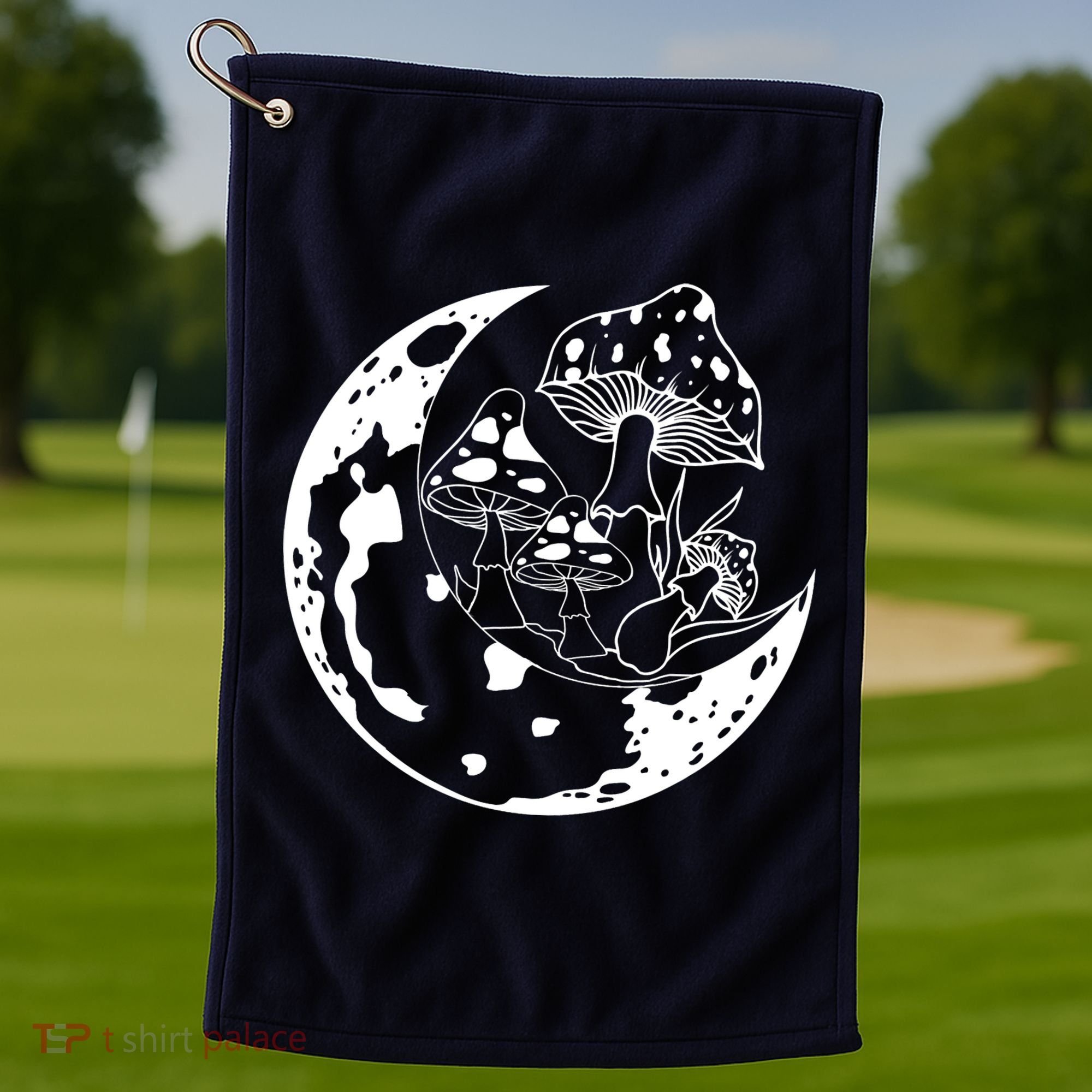 Goblincore Moon Aesthetic Dark Academia Mushroom Golf Towel