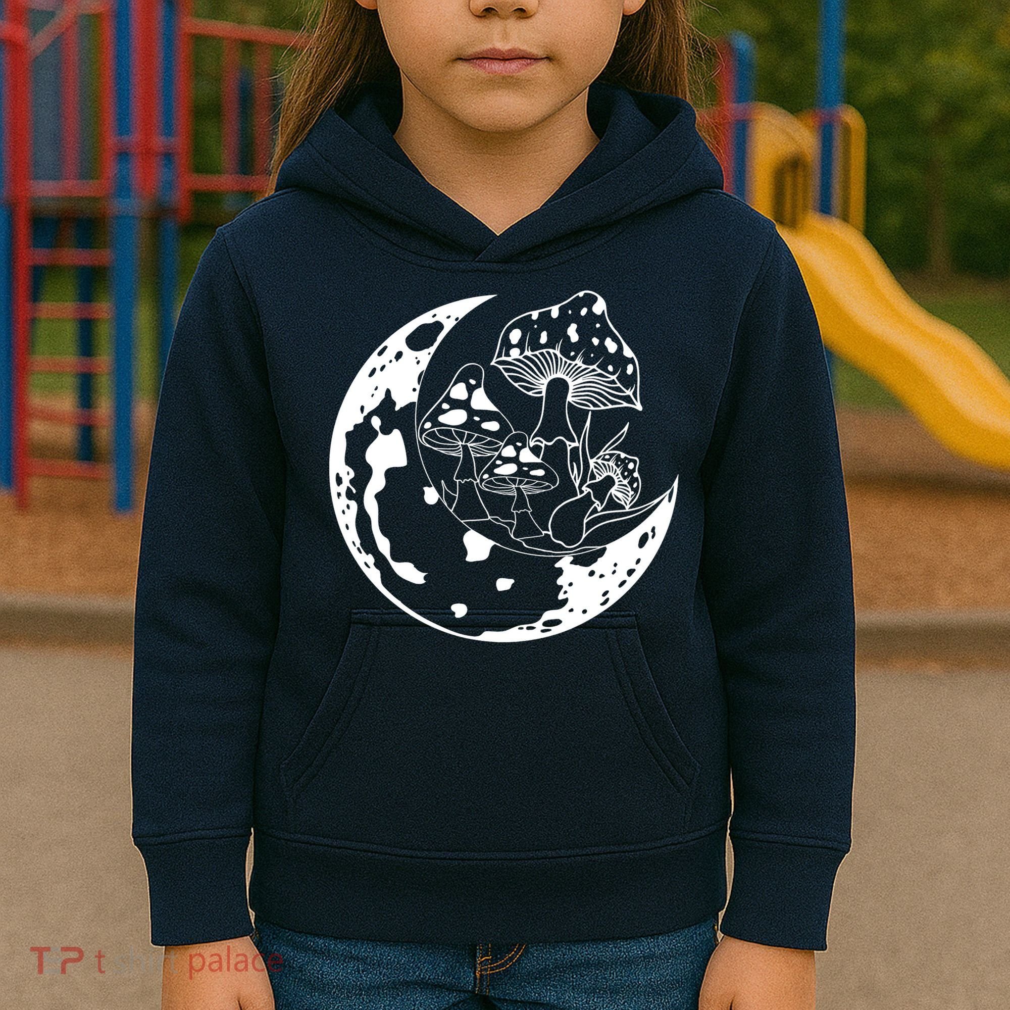 Goblincore Moon Aesthetic Dark Academia Mushroom Kids Hoodie