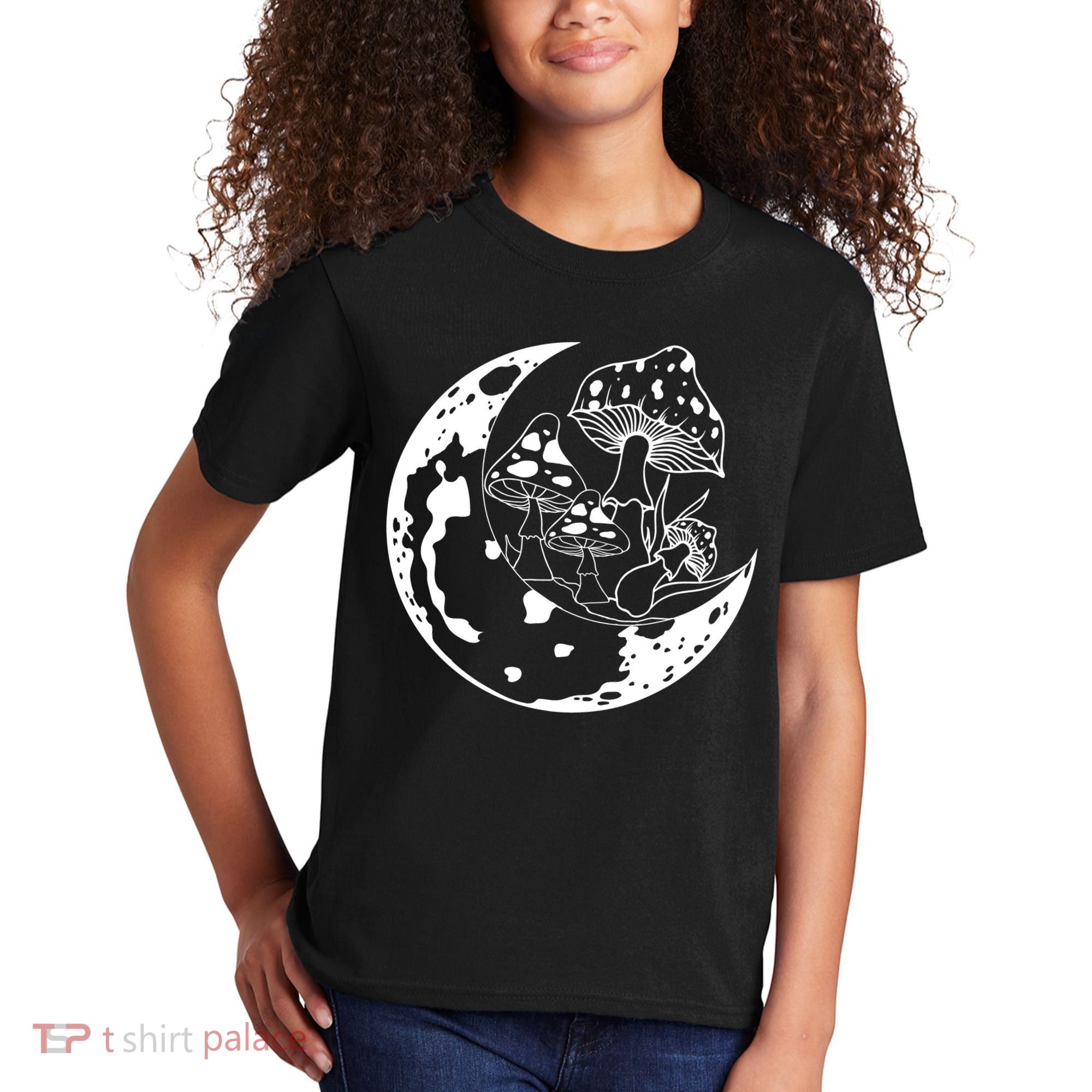 Goblincore Moon Aesthetic Dark Academia Mushroom Kids T-Shirt
