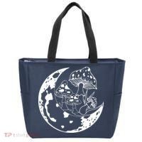 Goblincore Moon Aesthetic Dark Academia Mushroom Tote Bag thumb 0