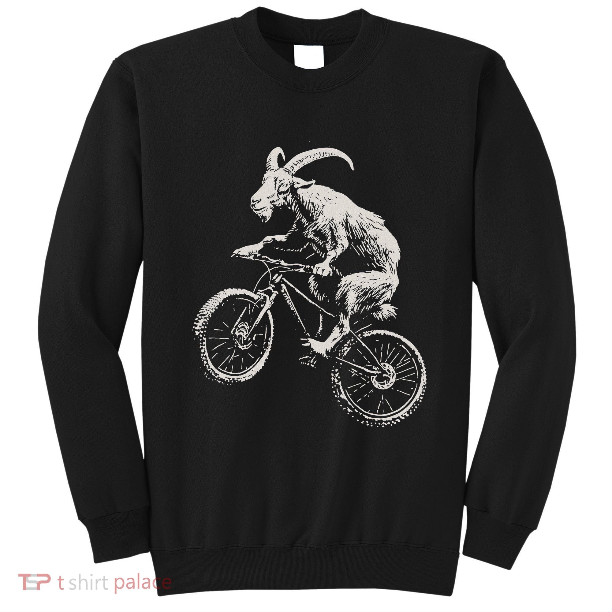 Goat Mountain Bike Funny Cycling Mtb Cyclist Biker Sweatshirt