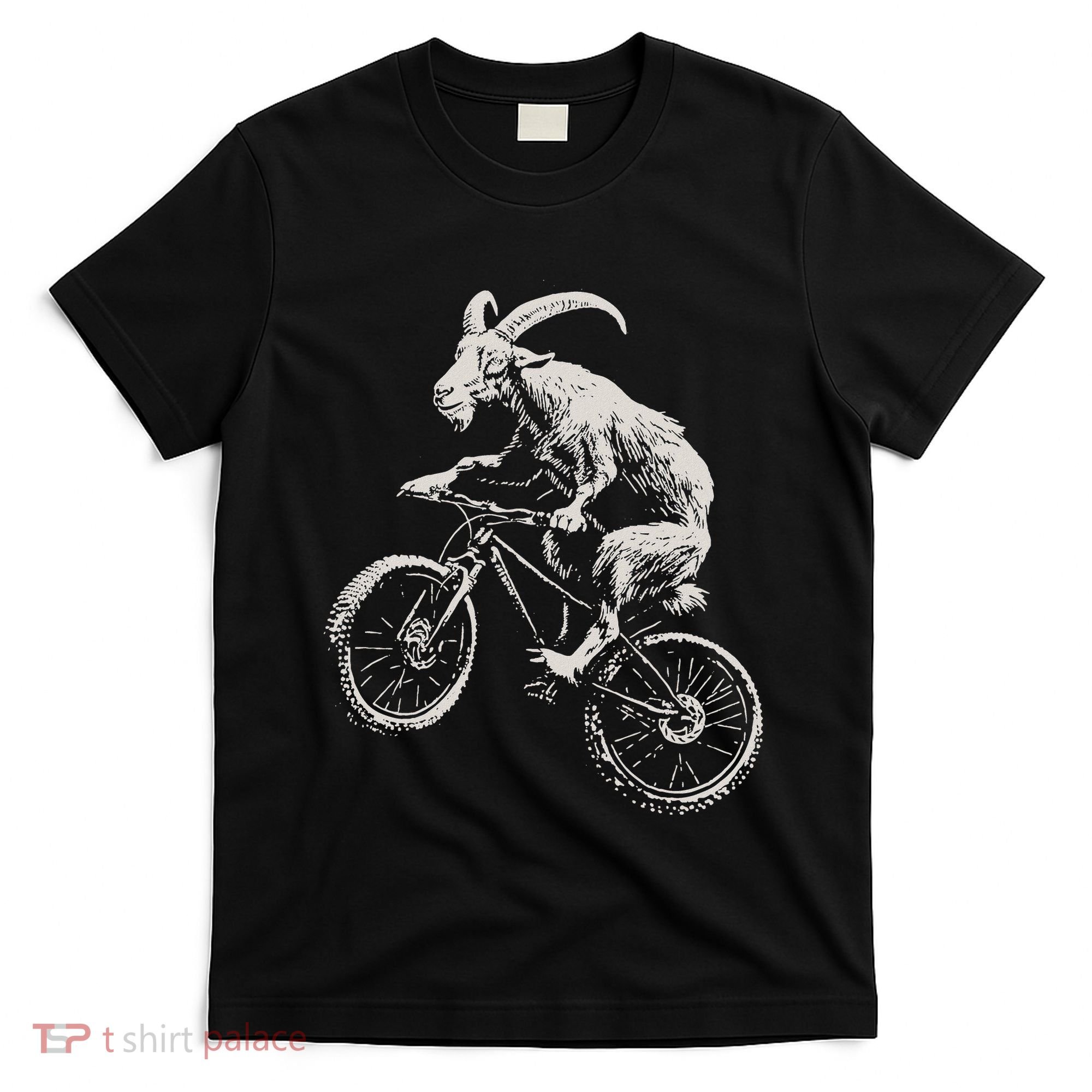 Goat Mountain Bike Funny Cycling Mtb Cyclist Biker T-Shirt