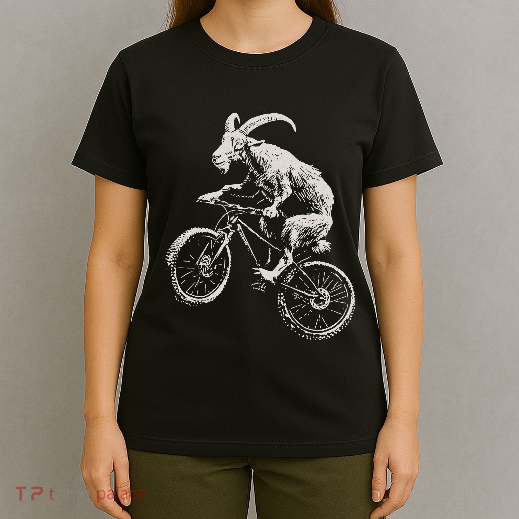 Goat Mountain Bike Funny Cycling Mtb Cyclist Biker T-Shirt