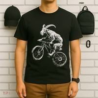 Goat Mountain Bike Funny Cycling Mtb Cyclist Biker T-Shirt thumb 6