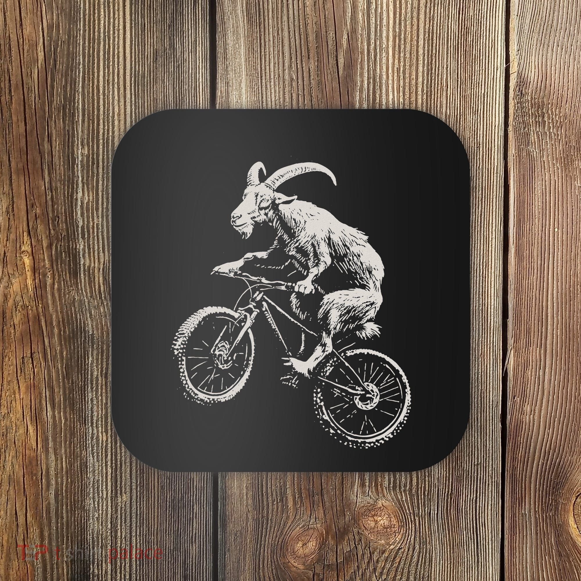 Goat Mountain Bike Funny Cycling Mtb Cyclist Biker Coaster