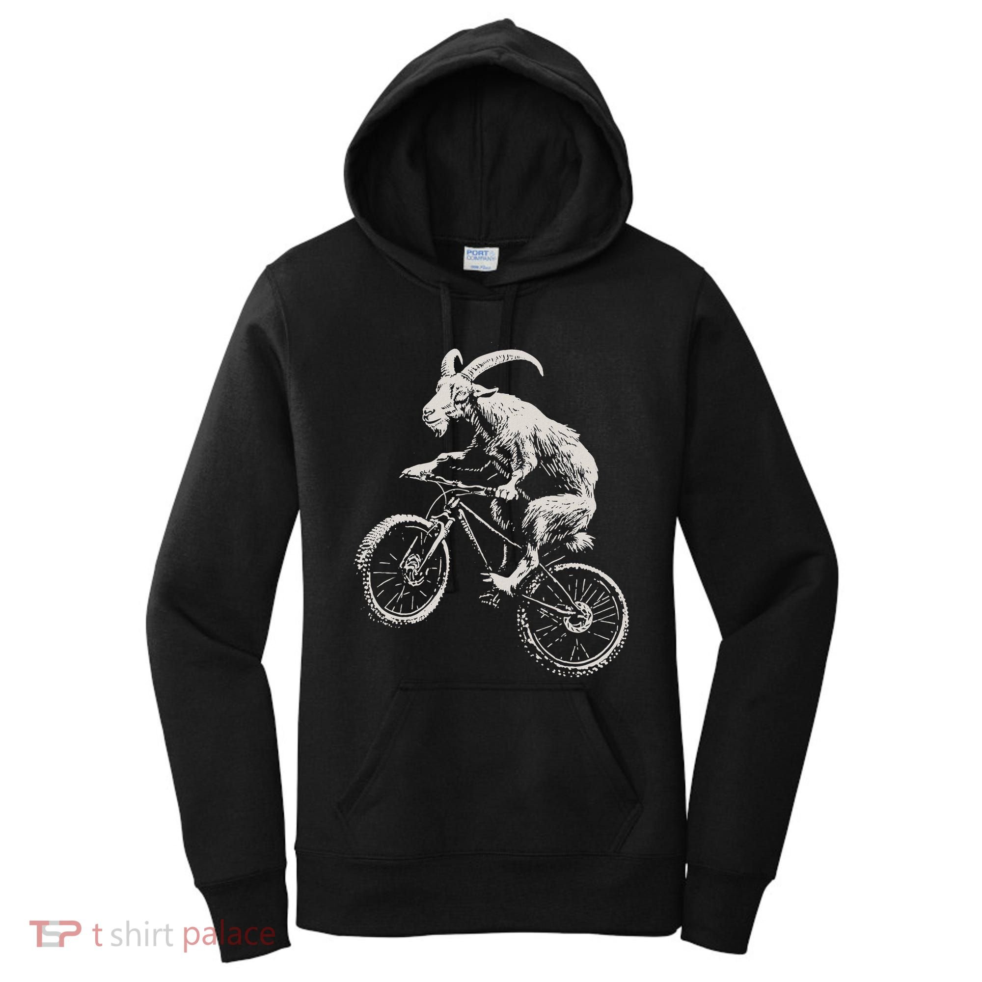 Goat Mountain Bike Funny Cycling Mtb Cyclist Biker Women's Hoodie