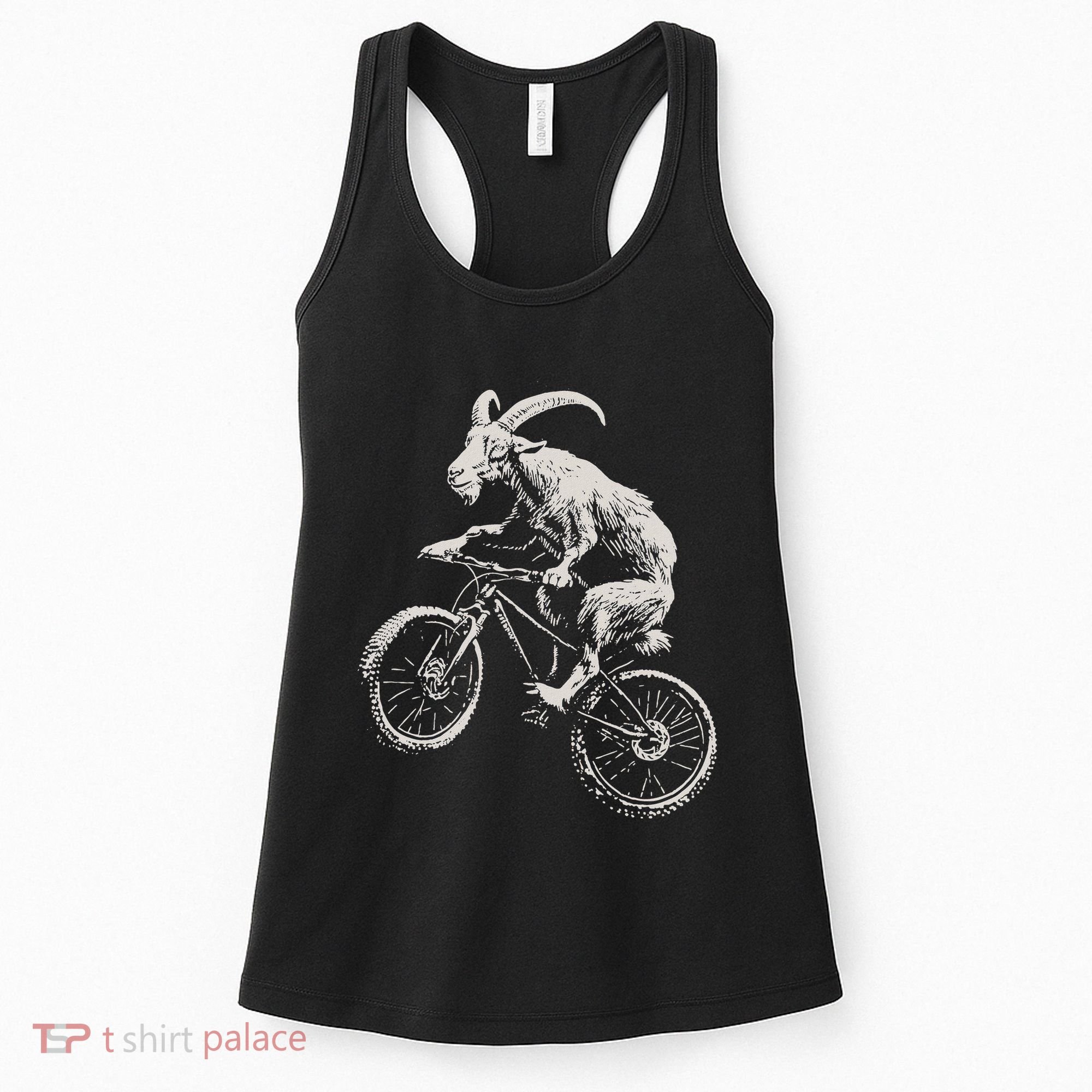 Goat Mountain Bike Funny Cycling Mtb Cyclist Biker Women's Tank Top