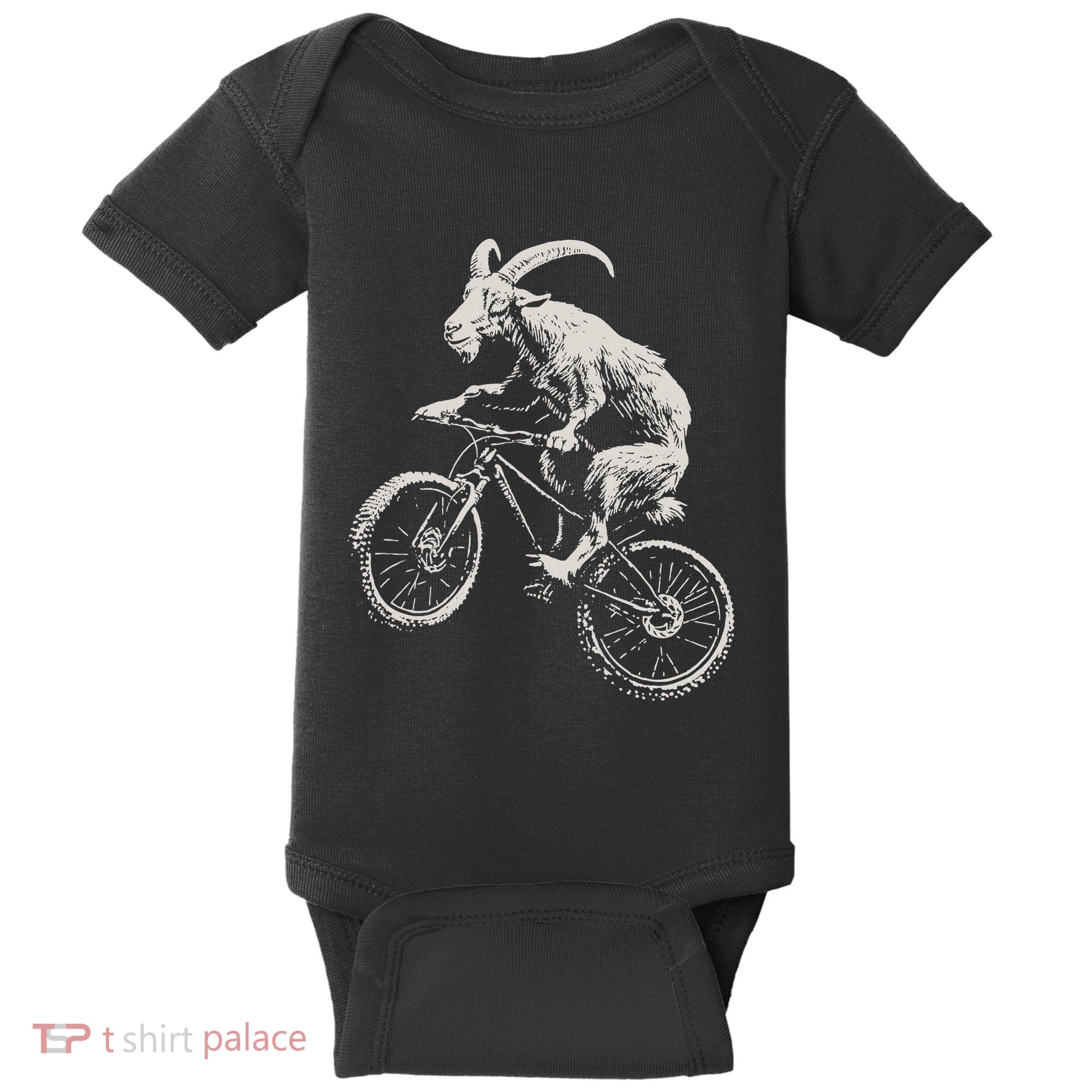 Goat Mountain Bike Funny Cycling Mtb Cyclist Biker Baby Bodysuit