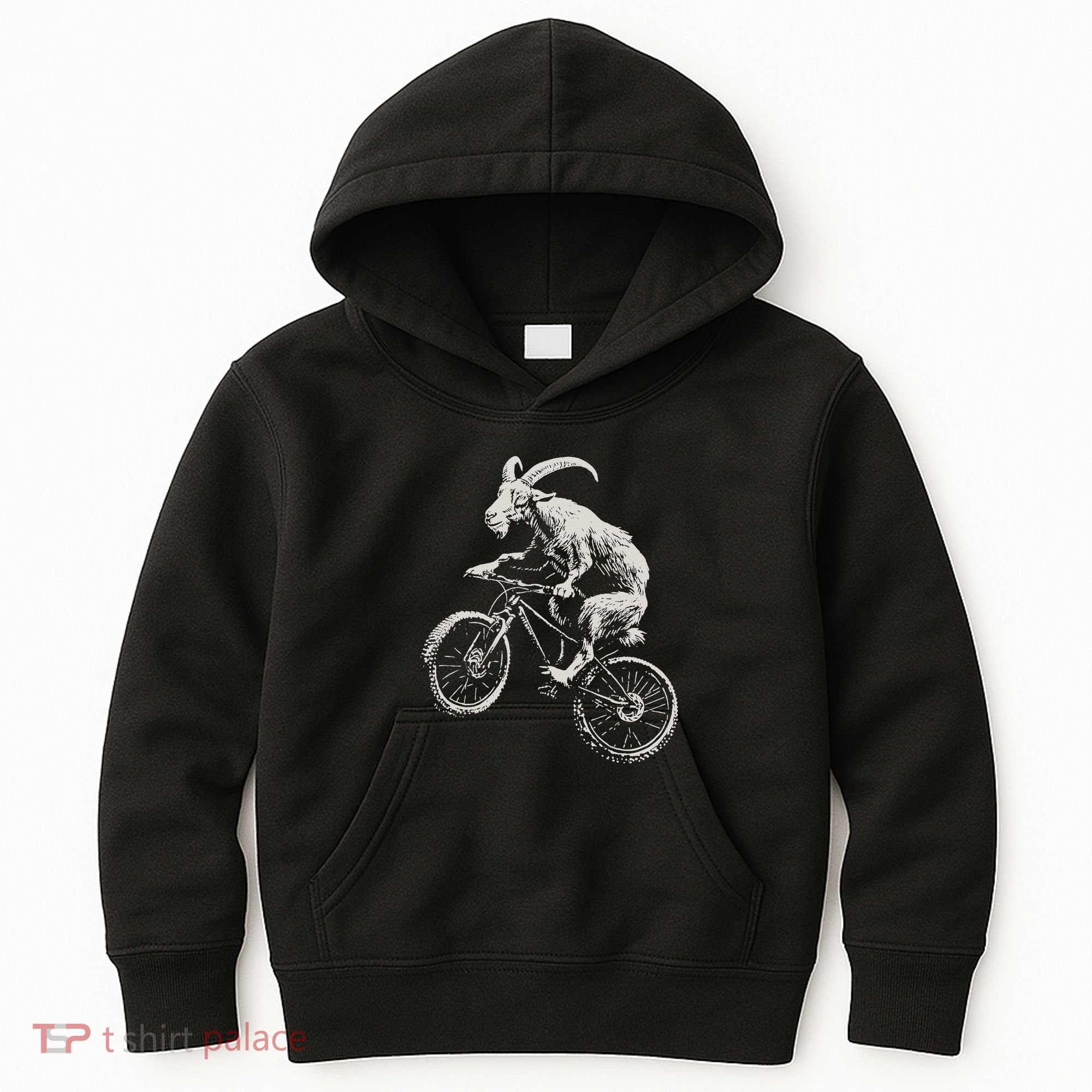 Goat Mountain Bike Funny Cycling Mtb Cyclist Biker Kids Hoodie