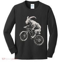 Goat Mountain Bike Funny Cycling Mtb Cyclist Biker Kids Long Sleeve Shirt thumb 0