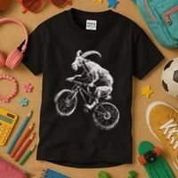 Goat Mountain Bike Funny Cycling Mtb Cyclist Biker Kids T-Shirt thumb 3