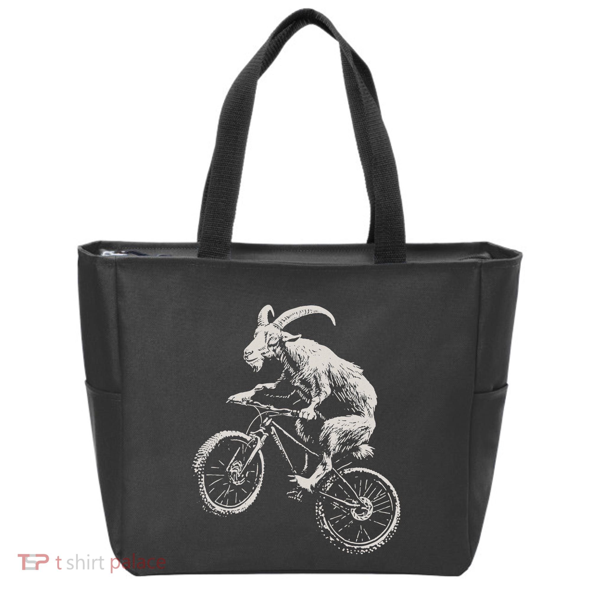 Goat Mountain Bike Funny Cycling Mtb Cyclist Biker Tote Bag