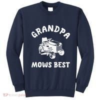 Grandpa Mows Best Lawn Mowing Mower Gardening Landscaping Sweatshirt thumb 0