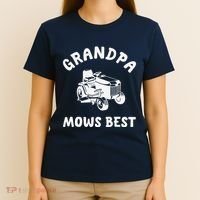 Grandpa Mows Best Lawn Mowing Mower Gardening Landscaping T-Shirt thumb 4