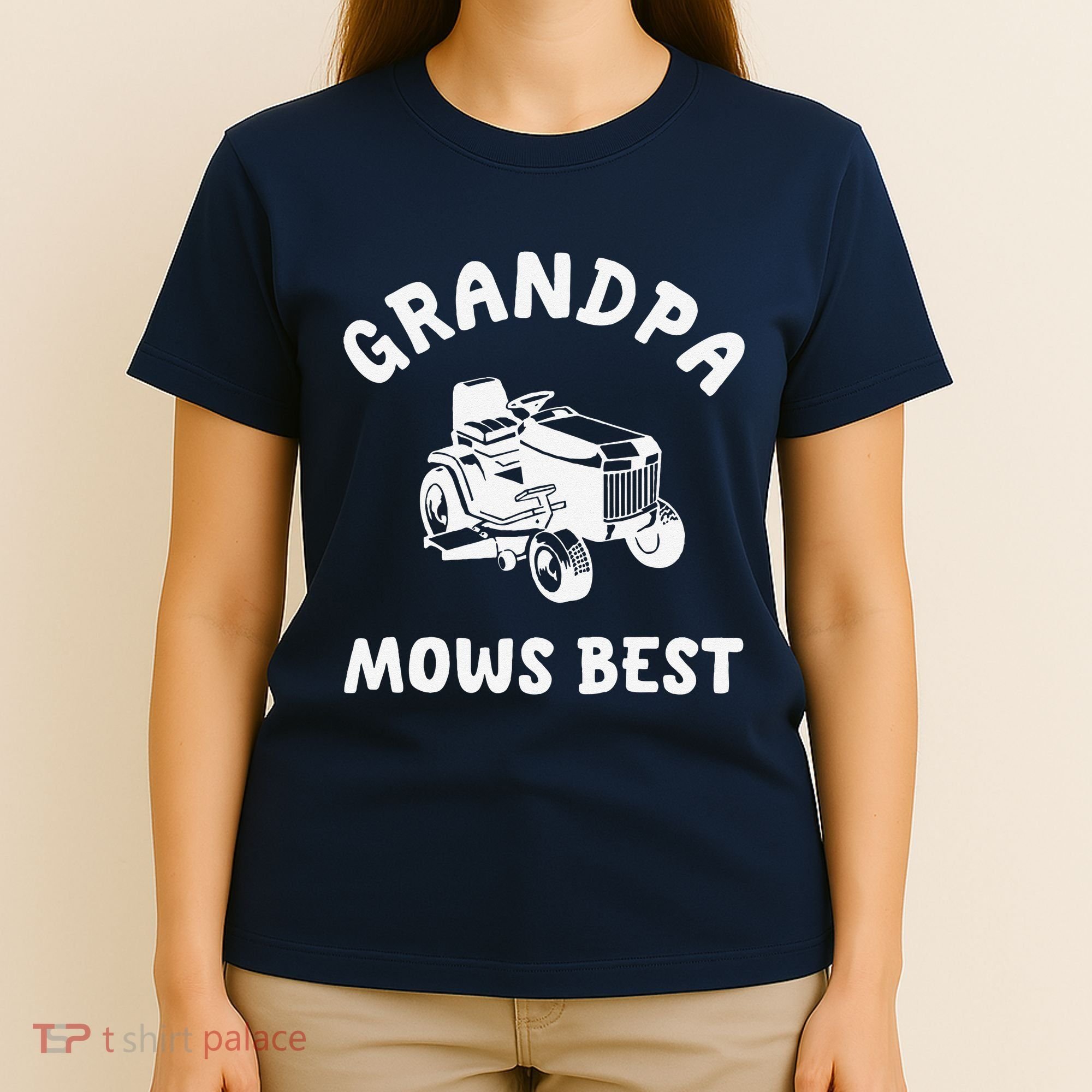 Grandpa Mows Best Lawn Mowing Mower Gardening Landscaping T-Shirt