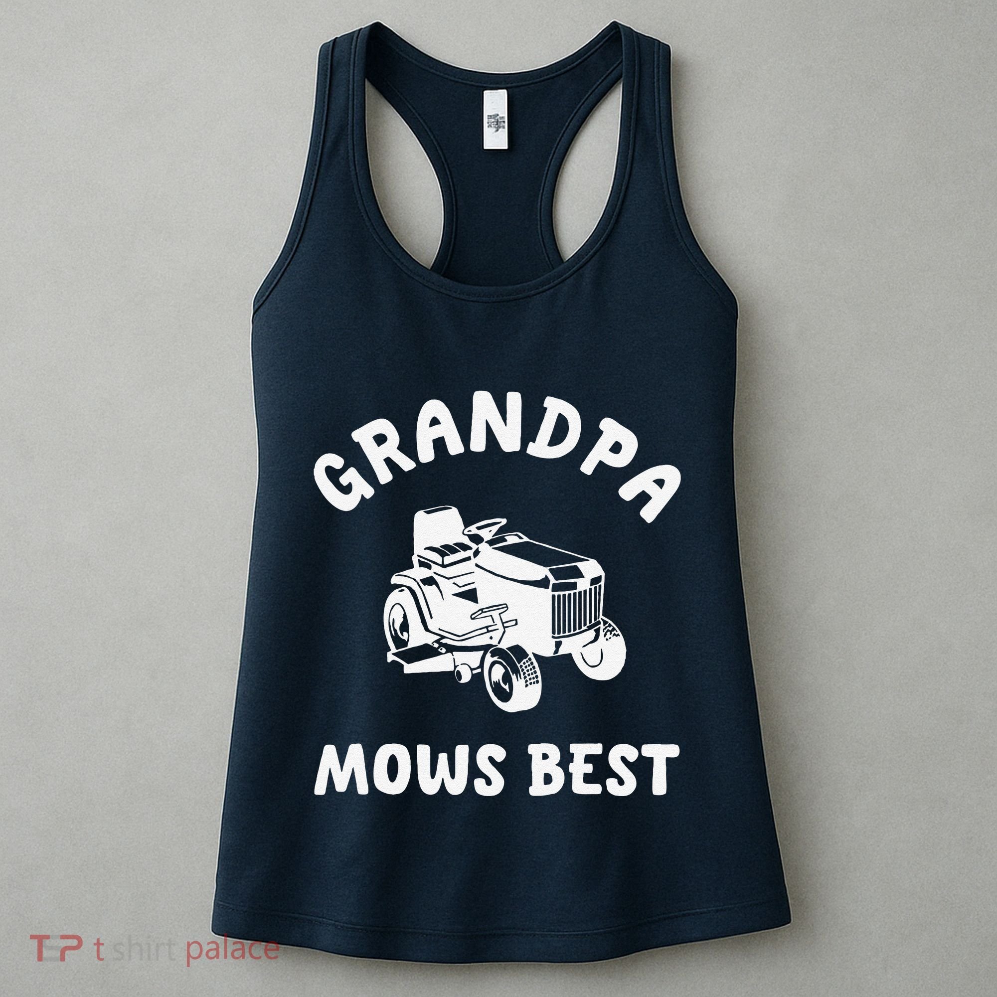 Grandpa Mows Best Lawn Mowing Mower Gardening Landscaping Women's Tank Top