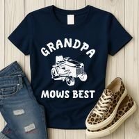 Grandpa Mows Best Lawn Mowing Mower Gardening Landscaping Women's T-Shirt thumb 3