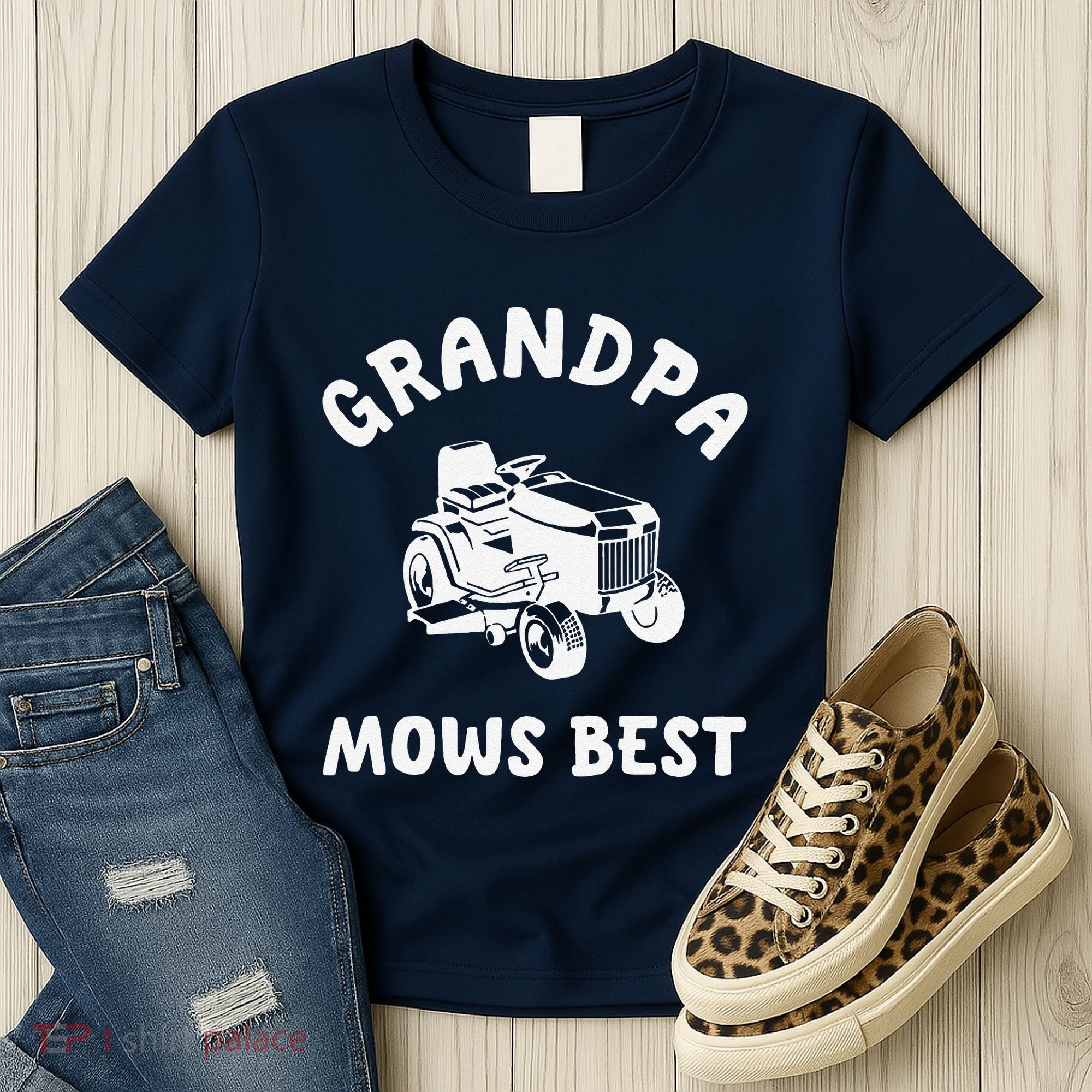Grandpa Mows Best Lawn Mowing Mower Gardening Landscaping Women's T-Shirt