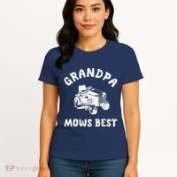 Grandpa Mows Best Lawn Mowing Mower Gardening Landscaping Women's T-Shirt thumb 4