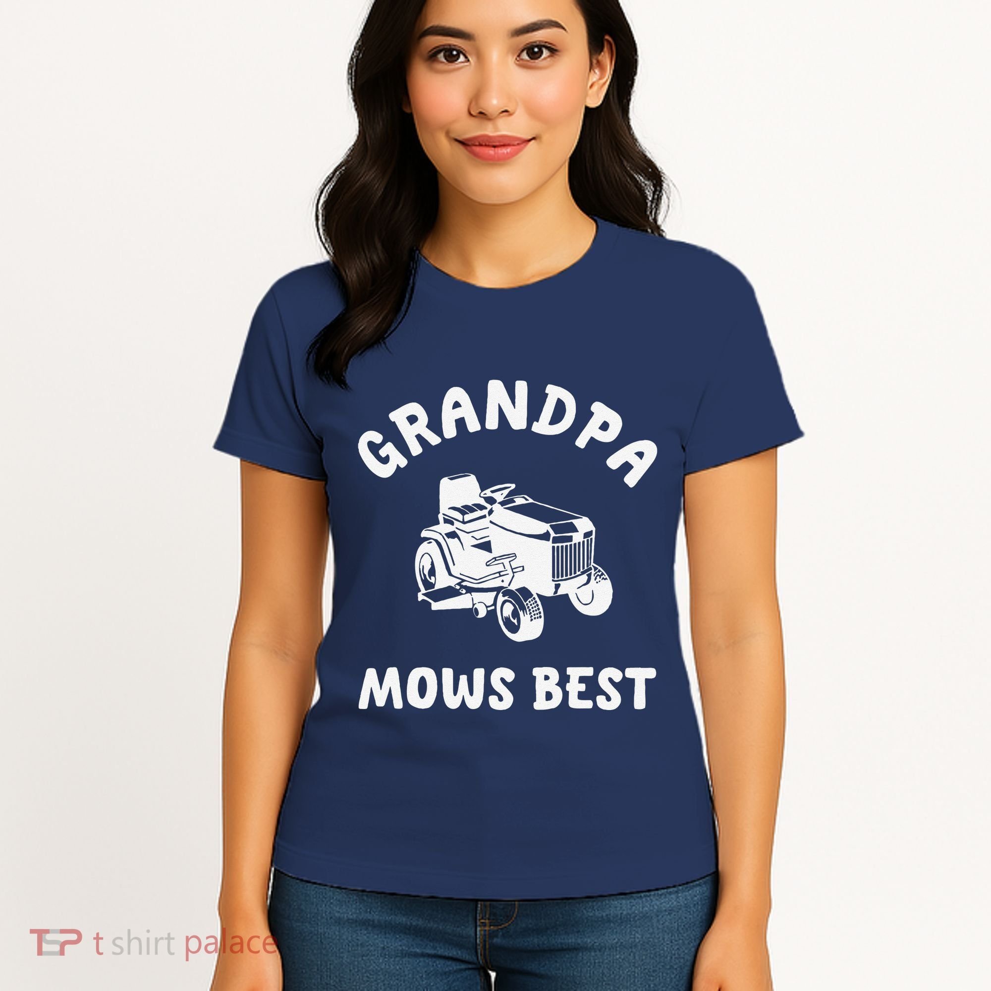 Grandpa Mows Best Lawn Mowing Mower Gardening Landscaping Women's T-Shirt