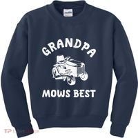 Grandpa Mows Best Lawn Mowing Mower Gardening Landscaping Kids Sweatshirt thumb 0