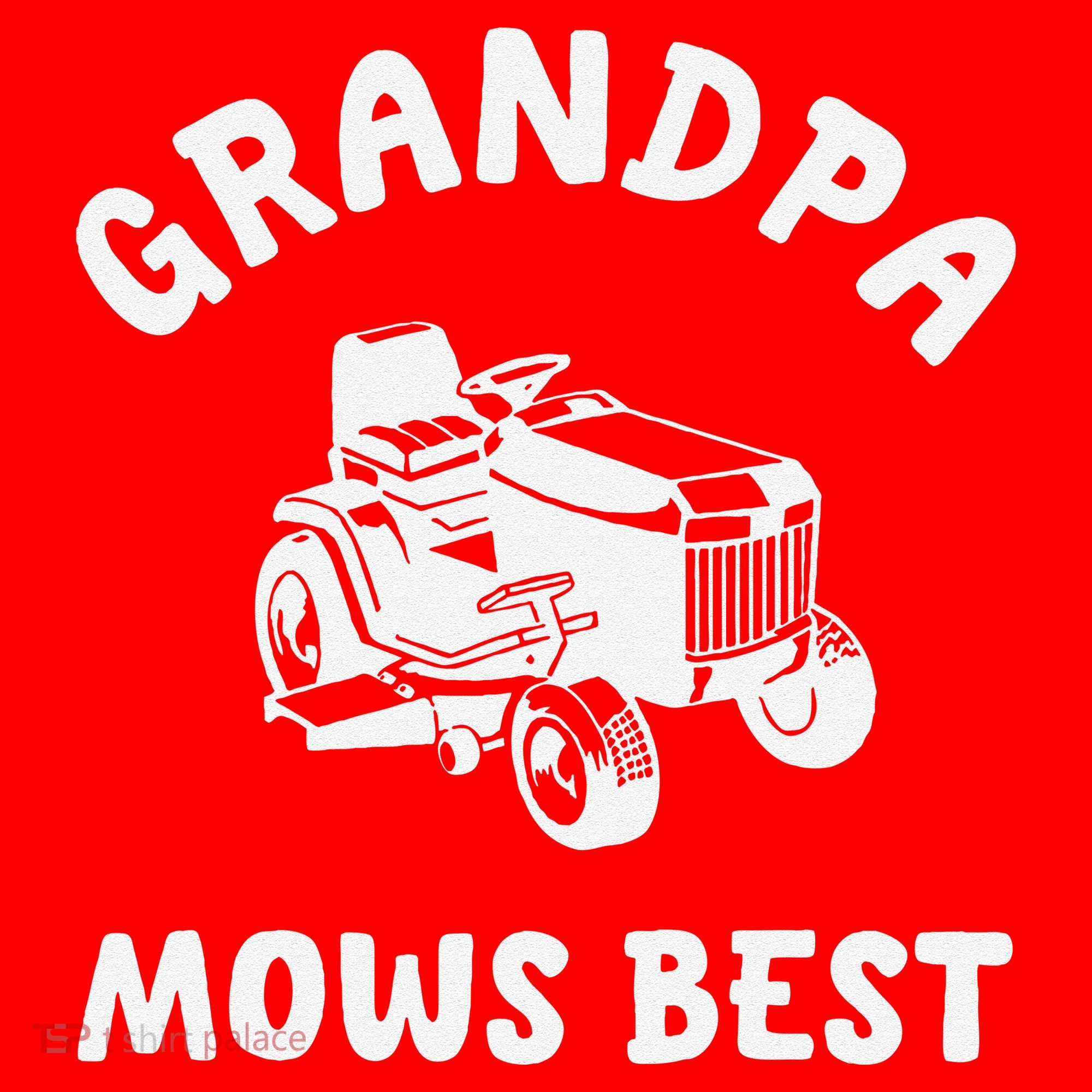 Grandpa Mows Best Lawn Mowing Mower Gardening Landscaping Santa Hat