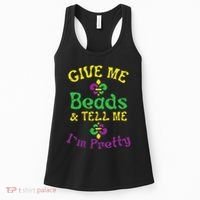 Give Me Beads Tell Me Im Pretty Mardi Gras Girls Women Gift Women's Tank Top thumb 0
