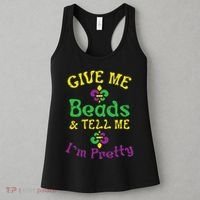 Give Me Beads Tell Me Im Pretty Mardi Gras Girls Women Gift Women's Tank Top thumb 3