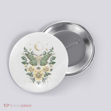 Goblincore Moth Butterfly Moon Phases Cottagecore Art Button