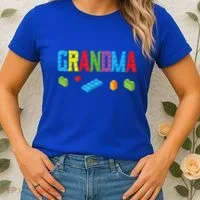 Grandma Master Builder Building Bricks Blocks Family Gift Women's T-Shirt thumb 2