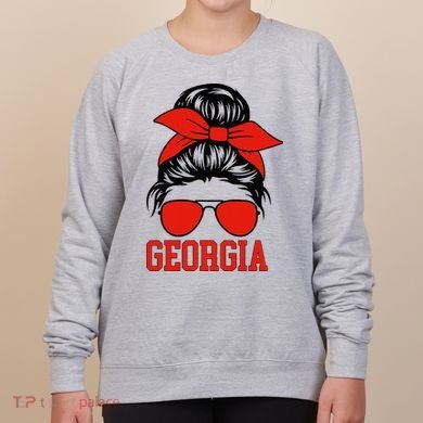 Georgia Messy Bun Varsity Women's Sweatshirt