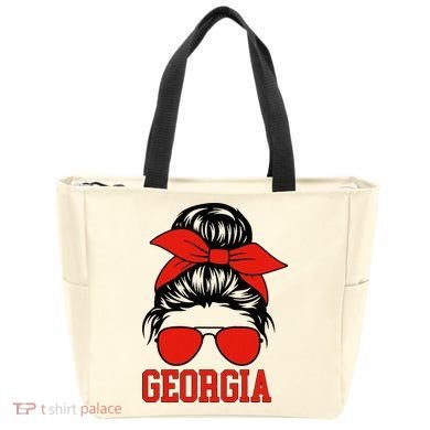 Georgia Messy Bun Varsity Tote Bag
