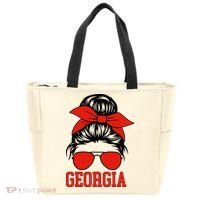 Georgia Messy Bun Varsity Tote Bag thumb 0