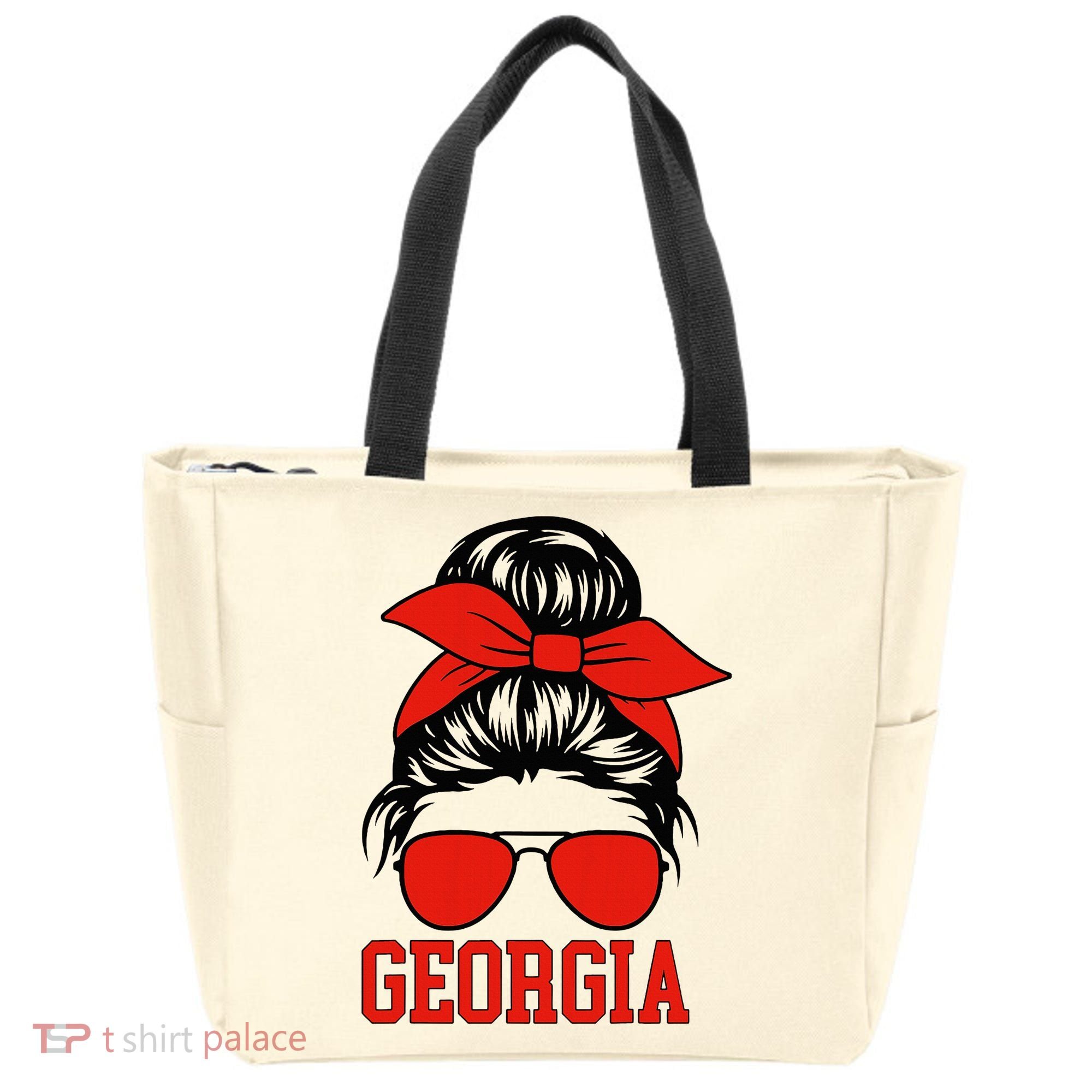 Georgia Messy Bun Varsity Tote Bag